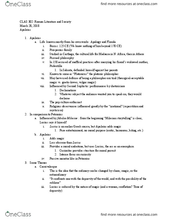 CLAS 302 Lecture Notes - Lecture 21: Sabratha, Second Sophistic, Exemplum thumbnail