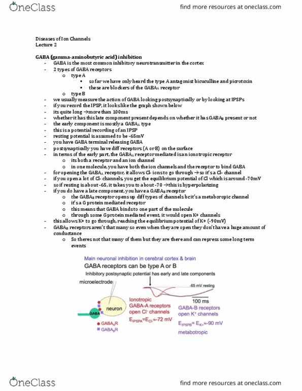 Physiology 4600A/B Lecture Notes - Lecture 2: Ligand-Gated Ion Channel, Bicuculline, Receptor Antagonist thumbnail