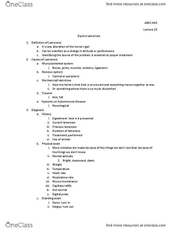 ANSC 485 Lecture Notes - Lecture 25: Human Musculoskeletal System, Respiratory Rate, Heart Rate thumbnail