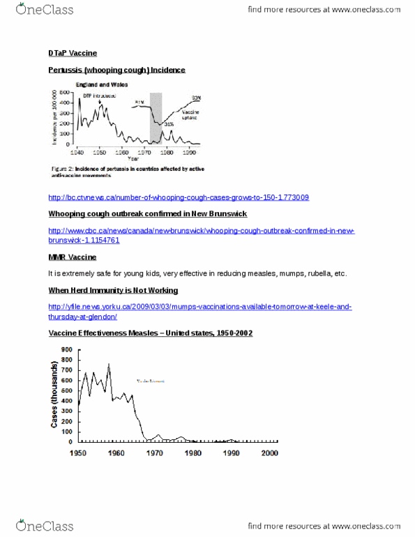 NATS 1670 Lecture Notes - Pertussis, Andrew Wakefield, Dpt Vaccine thumbnail