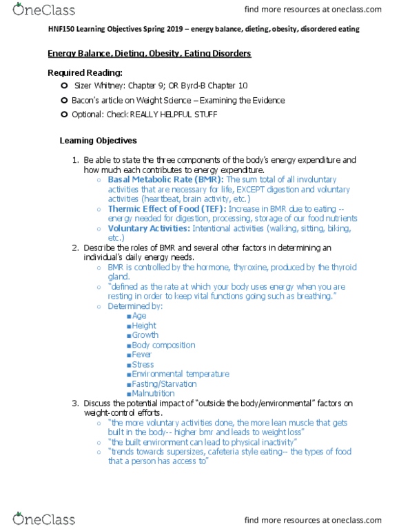 HNF 150 Lecture Notes - Lecture 23: Basal Metabolic Rate, Thyroid, Thyroid Hormones thumbnail