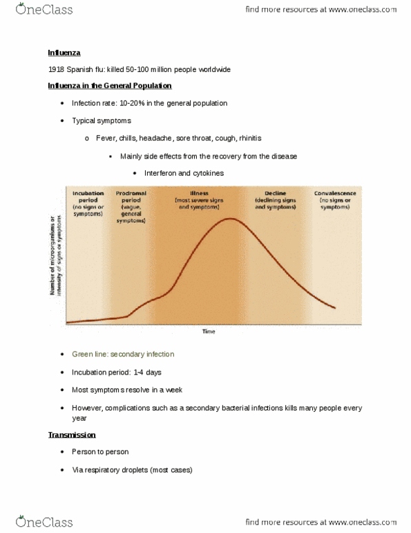 NATS 1670 Lecture Notes - 1918 Flu Pandemic, Interferon, Headache thumbnail