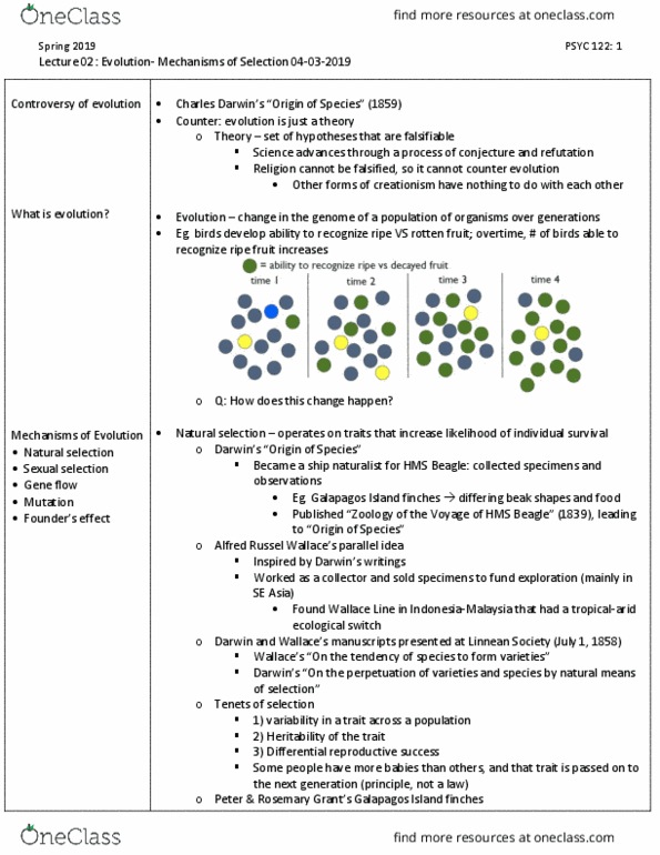 PSYC 122 Lecture Notes - Lecture 2: Linnean Society Of London, Wallace Line, Science Advances thumbnail