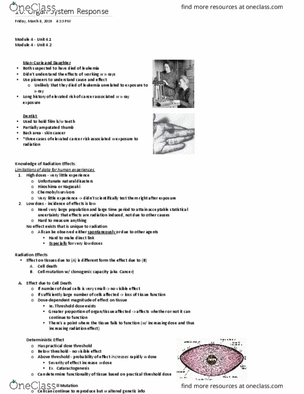 MEDRADSC 2X03 Lecture Notes - Lecture 10: Leukemia, Photon, Sebaceous Gland thumbnail