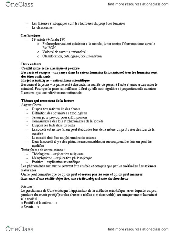 CRM 2701 Lecture Notes - Lecture 3: Auguste Comte, Le Monde, La Nature thumbnail