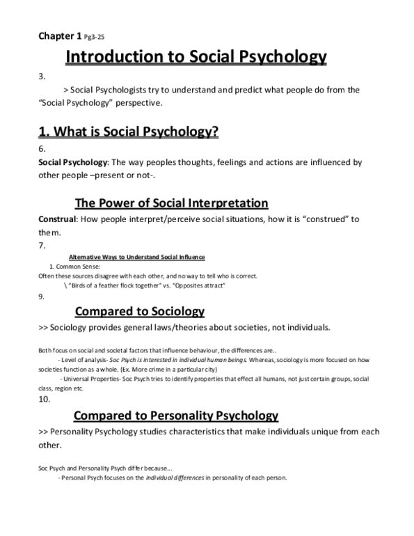 Sociology 2233 Chapter 1: Introduction to Psychology thumbnail