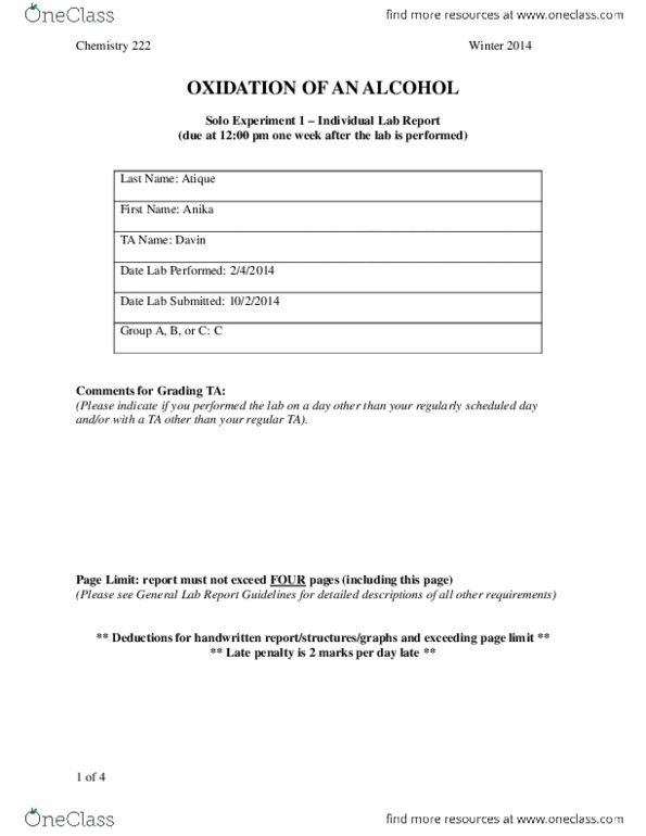 CHEM 222 Lecture Notes - Cyclohexanone, Cyclohexanol, Nylon 6 thumbnail