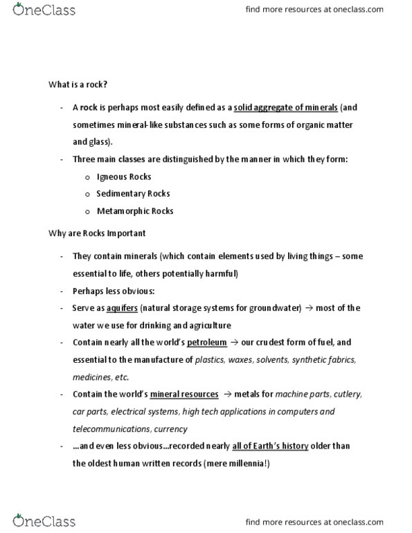 Earth Sciences 1022A/B Lecture Notes - Lecture 4: Mafic, Igneous Textures, Aphanite thumbnail