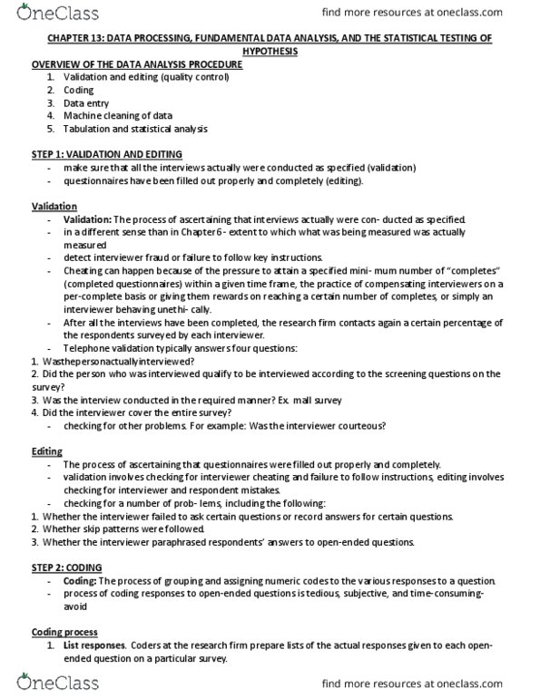 Management and Organizational Studies 3420F/G Chapter Notes - Chapter 13: Statistical Hypothesis Testing, Test Statistic, Computer File thumbnail