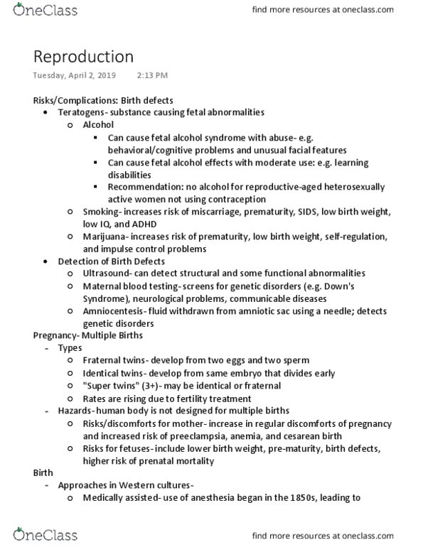 CYAF 471 Lecture Notes - Lecture 15: Fetal Alcohol Spectrum Disorder, Twin, Super Twins thumbnail