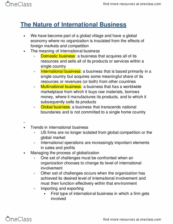 MGMT 309 Lecture Notes - Lecture 5: International Business, Market Economy, Business Partner thumbnail