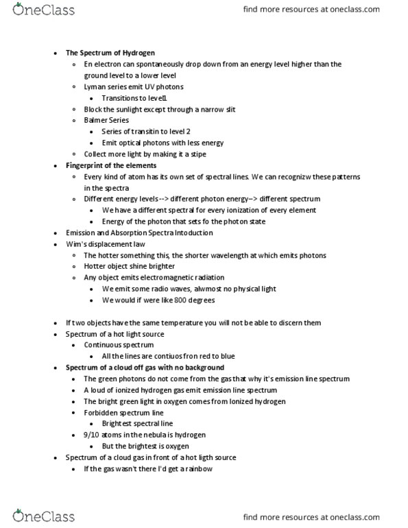 ASTR 209 Lecture Notes - Lecture 7: Lyman Series, Balmer Series, Continuous Spectrum thumbnail