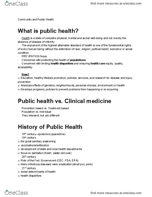 PHTH 2350 Lecture Notes - Lecture 1: Public Health, Smallpox, Health Promotion thumbnail