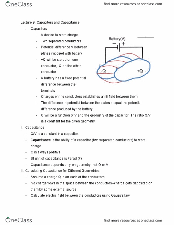 PHYSICS 7D Lecture Notes - Lecture 10: Farad, Electric Field, Electrical Network cover image