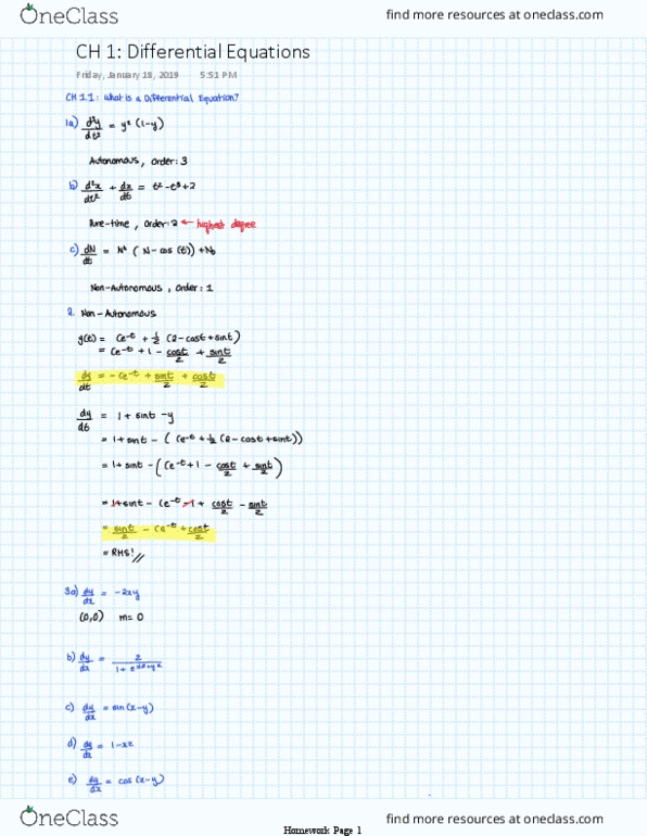 Applied Mathematics 1201A/B Chapter 1.1: CH 1 Differential Equations thumbnail