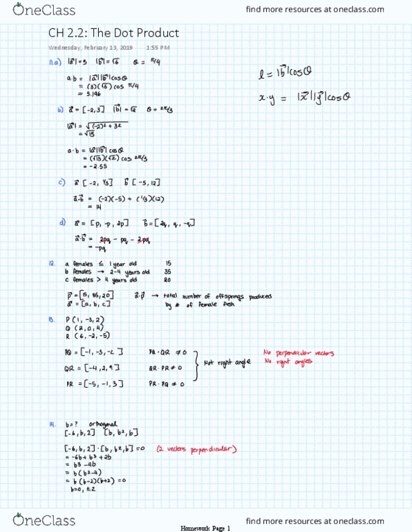 Applied Mathematics 1201A/B Chapter 2.2: CH 2.2 The Dot Product thumbnail