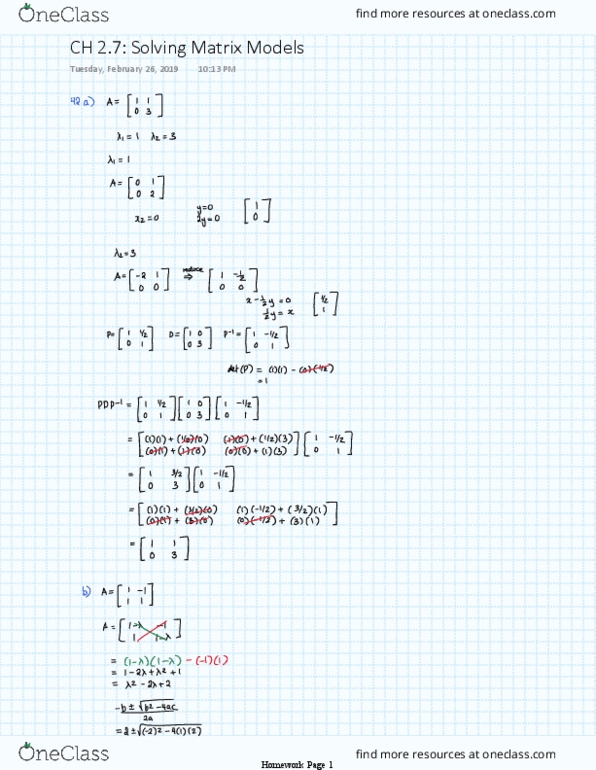 Applied Mathematics 1201A/B Chapter 2.7: CH 2.7 Solving Matrix Models thumbnail