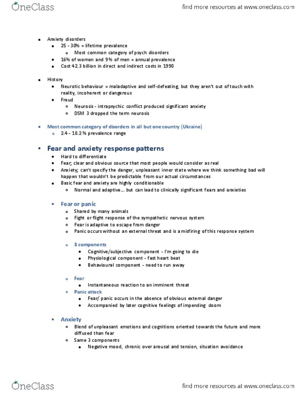 PSYCH 2AP3 Chapter Notes - Chapter 6: Automatic Negative Thoughts, Panic Attack, Panic Disorder thumbnail