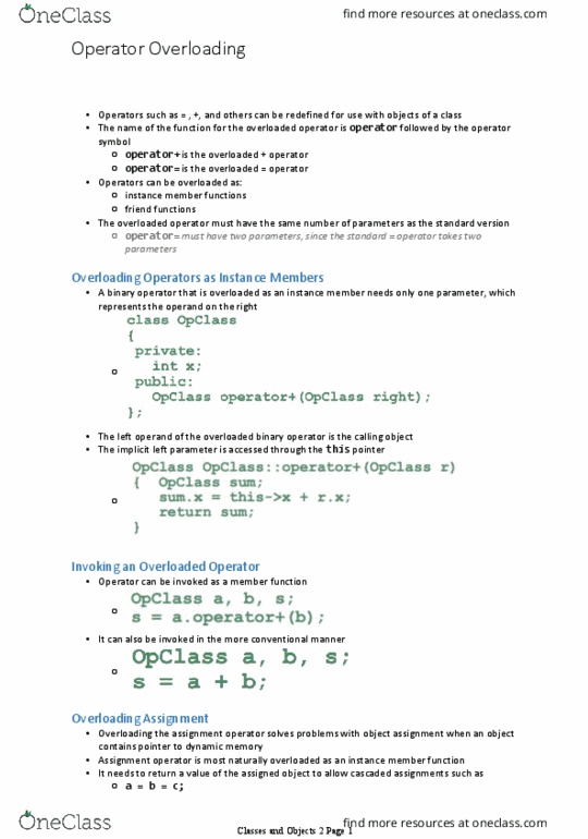 Computer Science 1037A/B Lecture Notes - Lecture 29: Memory Management, Operand, Reverse Polish Notation thumbnail