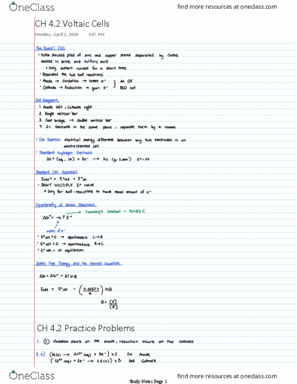 Chemistry 1302A/B Chapter 4.2: CH 4.2 Voltaic Cells thumbnail