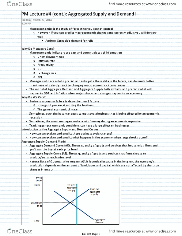 CAS EC 102 Lecture Notes - Lecture 4: Gdp Deflator, Nominal Interest Rate, Aggregate Demand thumbnail