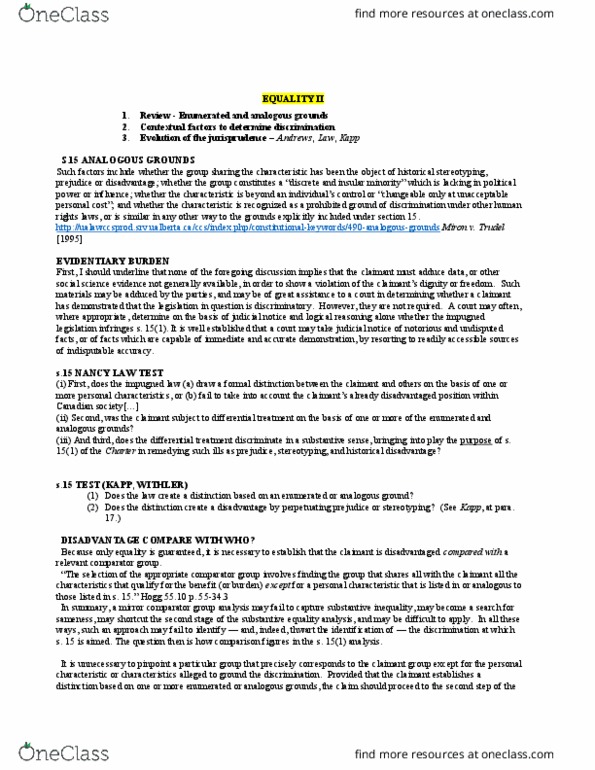 PUB2 101D1 Lecture Notes - Lecture 15: Kapp, Judicial Notice, Section 15 Of The Canadian Charter Of Rights And Freedoms thumbnail