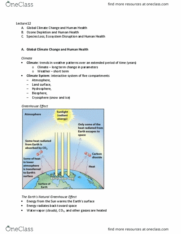 EESA10H3 Lecture Notes - Lecture 12: Ozone Depletion, Cryosphere, Water Vapor thumbnail