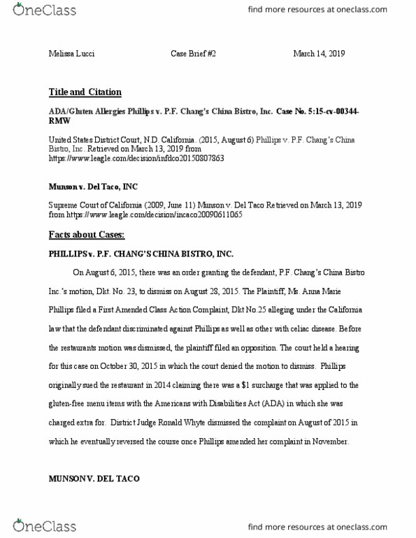 STHM 3329 Lecture Notes - Lecture 1: Del Taco, Coeliac Disease, Americans With Disabilities Act Of 1990 thumbnail