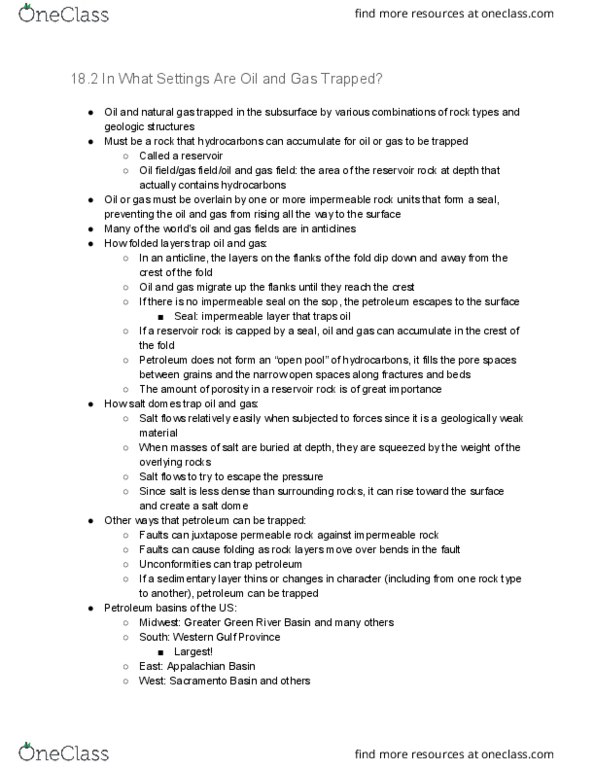 GEOL 100 Chapter Notes - Chapter 18.2: Geology Of The Appalachians, Salt Dome, Gulf Province thumbnail