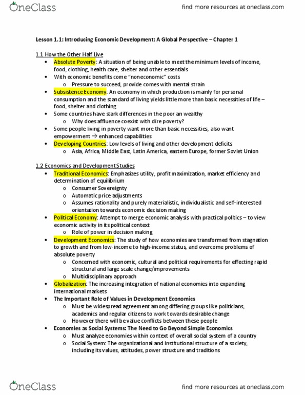 EC207 Chapter Notes - Chapter 1: Multidisciplinary Approach, Profit Maximization, Capability Approach thumbnail