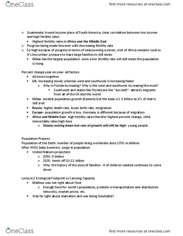 ENST 0842 Lecture Notes - Lecture 5: Ecological Footprint, Sun Belt thumbnail