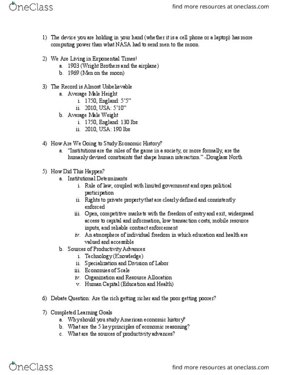 ECO-3622 Lecture Notes - Lecture 2: Douglass North, Wright Brothers, Limited Government thumbnail