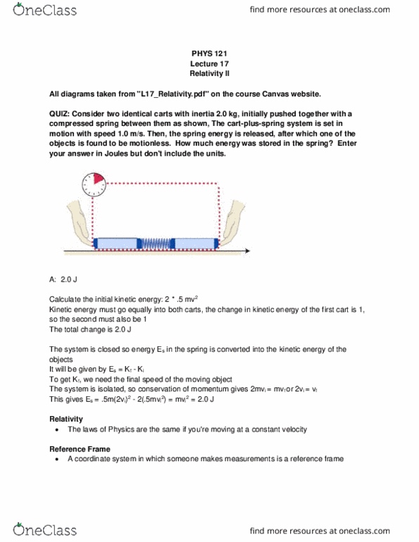 PHYS 121 Lecture 17: Relativity II thumbnail