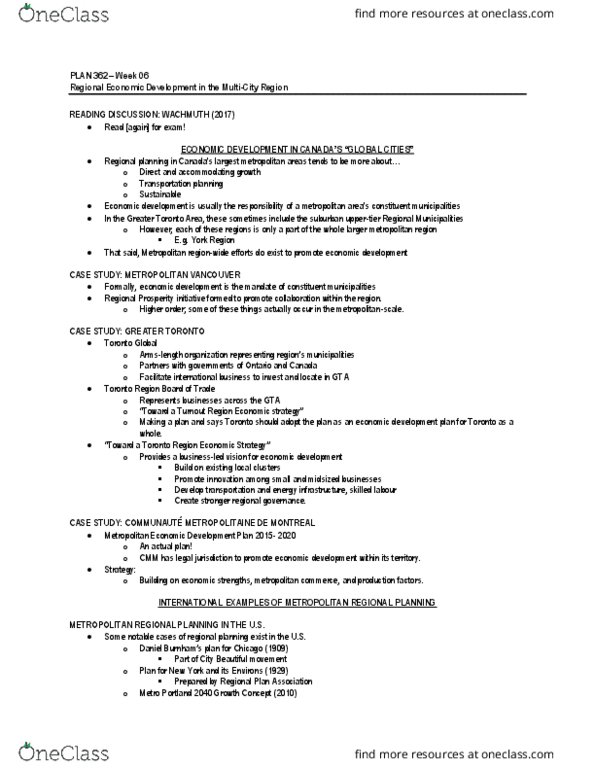 PLAN103 Lecture Notes - Lecture 7: Regional Plan Association, City Beautiful Movement, Metropolitan Planning Organization thumbnail