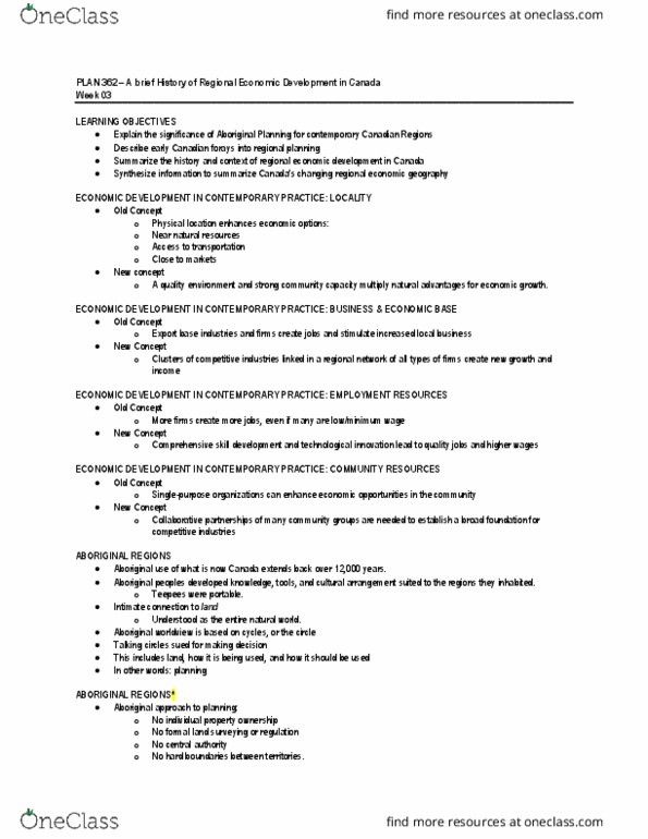 PLAN103 Lecture Notes - Lecture 11: Collaborative Partnerships, Economic Geography, New Approach thumbnail