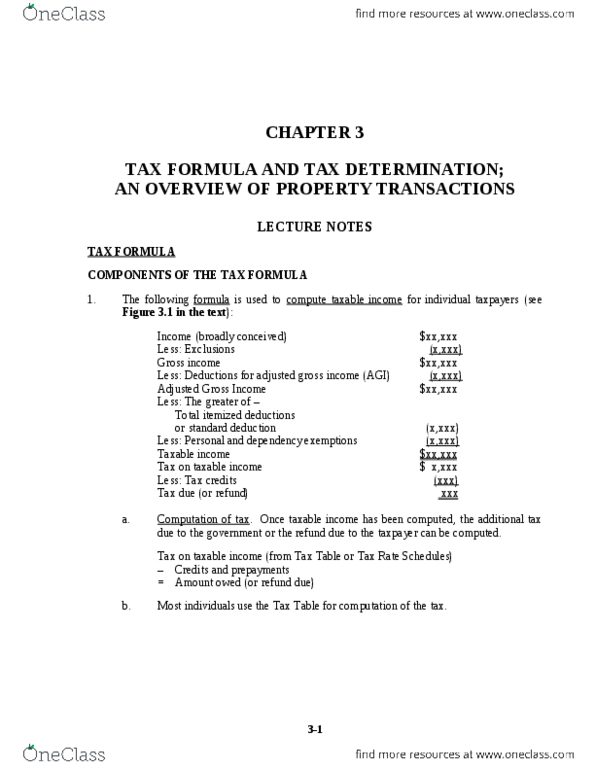 ACCTMIS 3400 Chapter Notes - Chapter 3: Adjusted Gross Income, Standard Deduction, Itemized Deduction thumbnail