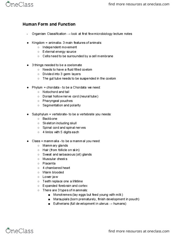 ANAT20006 Lecture Notes - Lecture 5: Spinal Cord, Gastrointestinal Tract, Neural Tube thumbnail