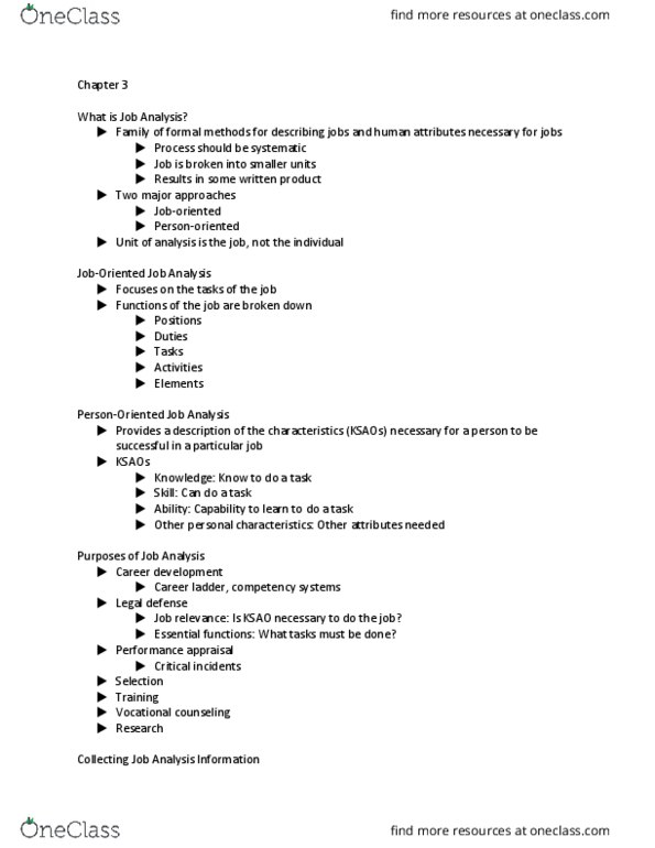 PSYC 3310 Lecture Notes - Lecture 3: Formal Methods, Job Analysis, Career Development thumbnail