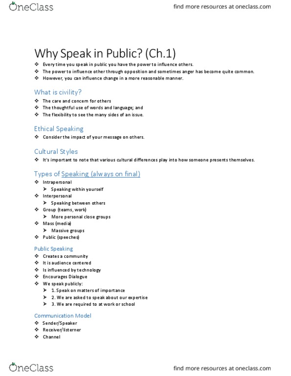 SPCM 200 Lecture Notes - Lecture 1: Mobile Phone Signal, Communication Apprehension thumbnail