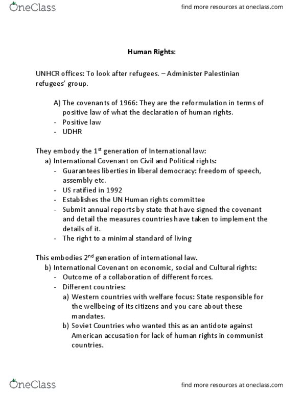 CAS IR 573 Lecture Notes - Lecture 36: United Nations Human Rights Committee, Universal Declaration Of Human Rights, Cultural Rights thumbnail