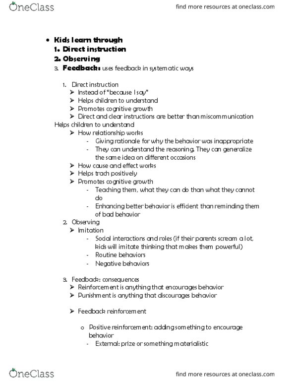 PSYC 351 Lecture Notes - Lecture 27: Direct Instruction, Reinforcement thumbnail
