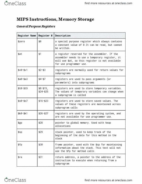 CSE 12 Lecture Notes - Lecture 13: Memory Address, Program Counter cover image