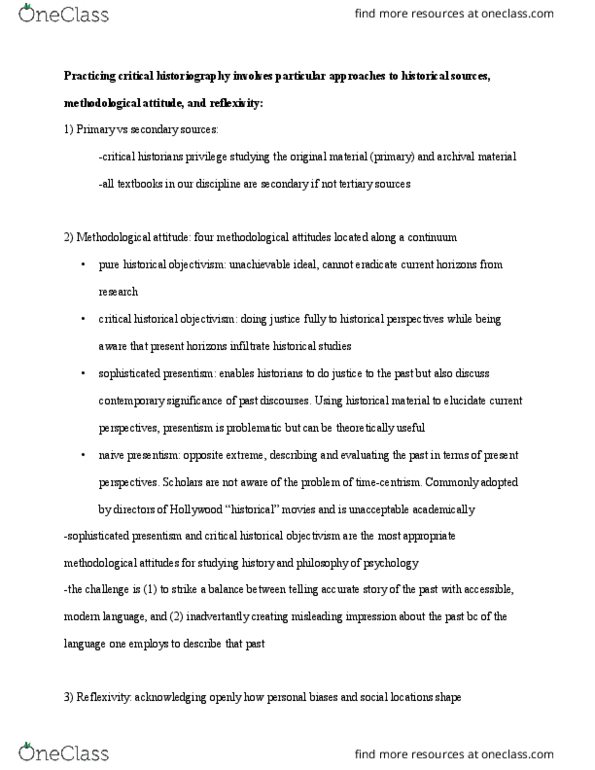 PS390 Chapter Notes - Chapter 1: Critical Historiography, Social Constructionism thumbnail