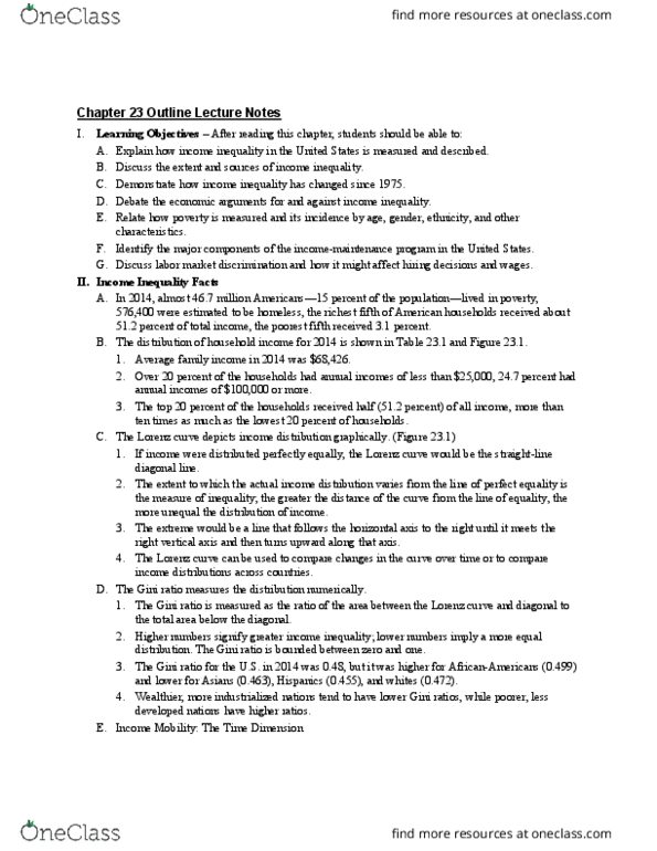 ECONO-2202 Lecture Notes - Lecture 16: Gini Coefficient, Sexism, Lorenz Curve thumbnail