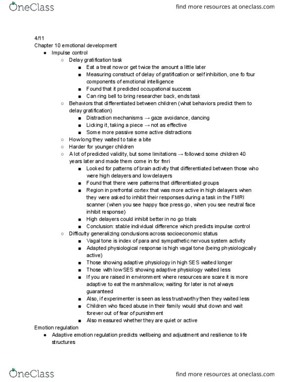 PSYCH-UA 34 Lecture Notes - Lecture 15: Vagal Tone, Sympathetic Nervous System, Prefrontal Cortex thumbnail