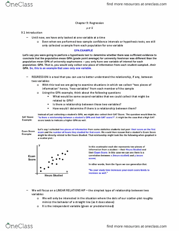 STAT 218 Chapter Notes - Chapter 9: Scatter Plot, Lincoln Near-Earth Asteroid Research, Regression Analysis thumbnail