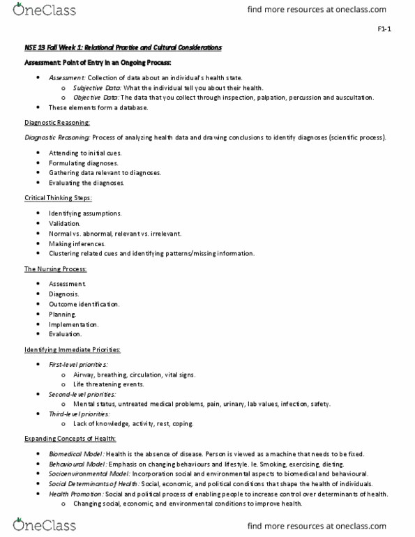 NSE 13A/B Lecture Notes - Lecture 1: Mental Status Examination, Palpation, Racialization thumbnail