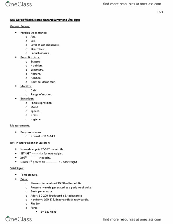 NSE 13A/B Lecture Notes - Lecture 5: Bradycardia, Tachycardia, Stroke Volume thumbnail