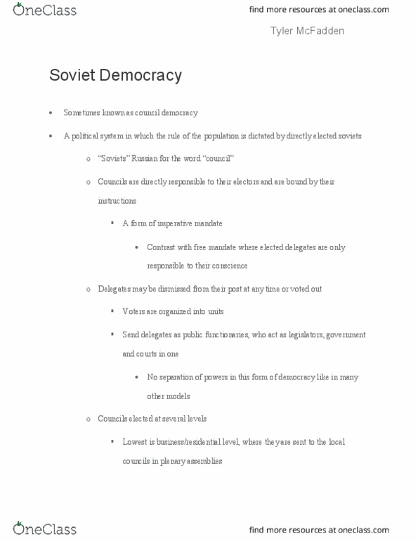 ANT-3635 Lecture Notes - Lecture 1: Soviet Democracy, Leninism, Antonie Pannekoek thumbnail