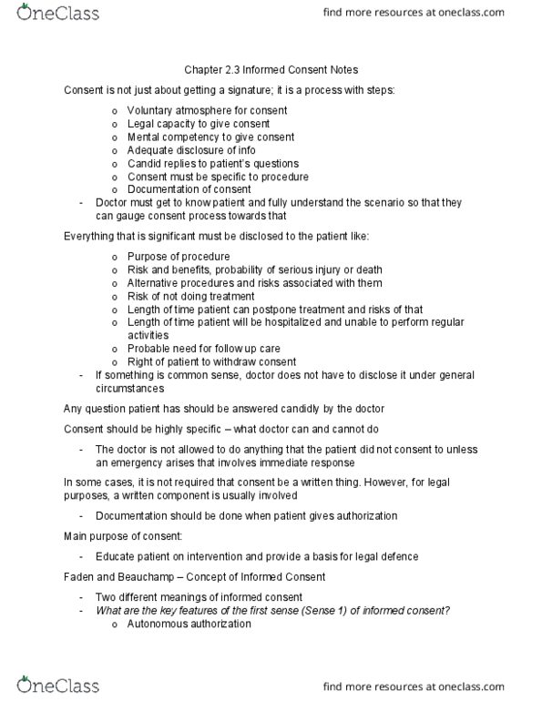 HLSC 3712U Chapter Notes - Chapter 2.3: Informed Consent, Shared Decision-Making In Medicine, Community Practice thumbnail